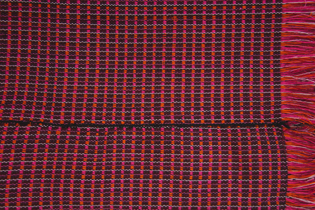 Gewebte Decke ABILITY (weinrot, pink, orange)