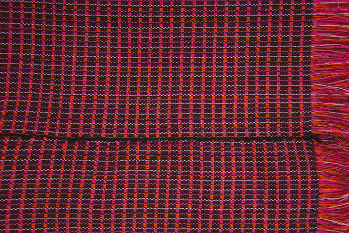 Gewebte Decke ABILITY (weinrot, pink, orange)