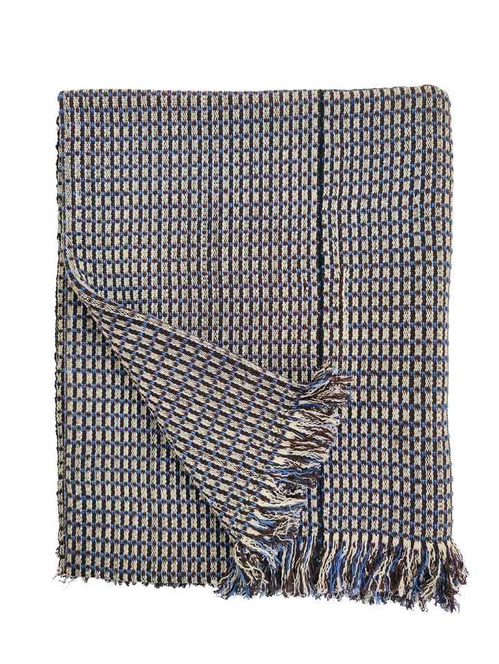 Gewebte Decke ABILITY (himmelblau, kaffeebraun, beige)