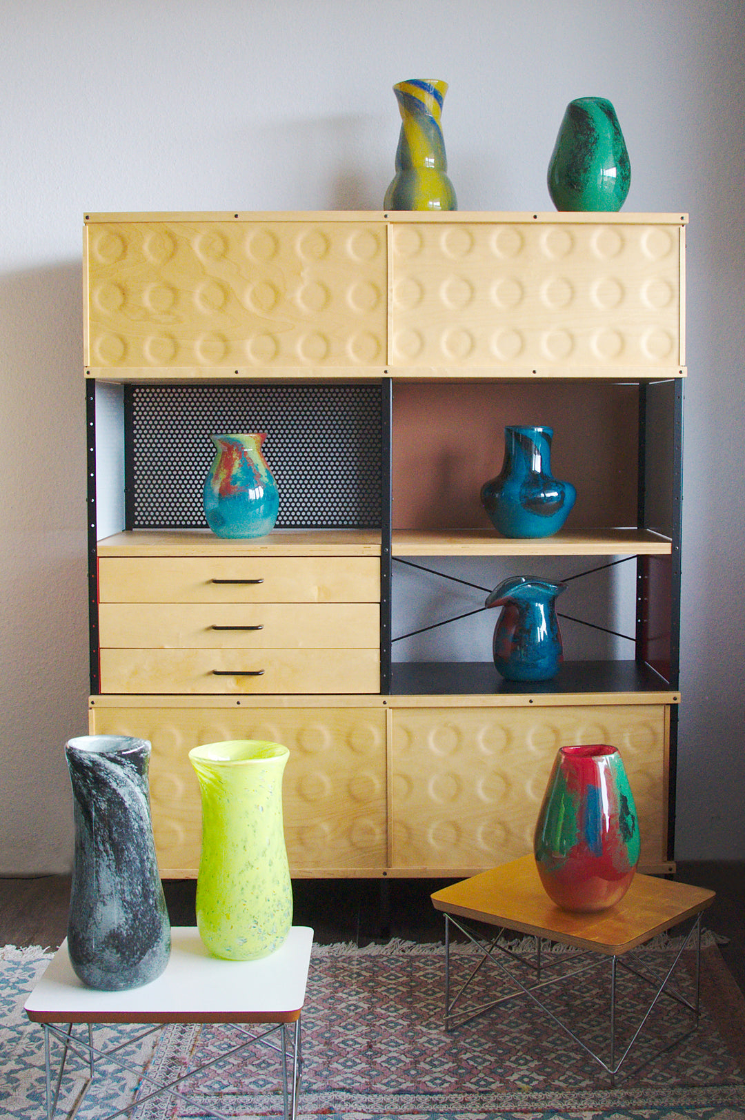 Vase Orchid (gelb, farbig gepunktet)