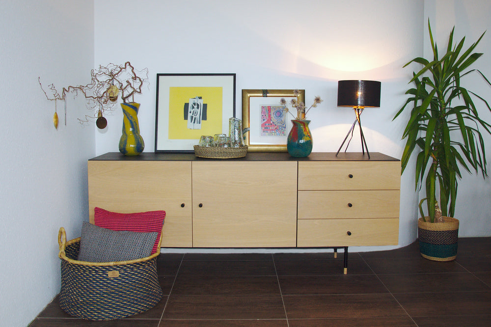 Aufbewahrungskorb Enyo (dunkelblau, natur)