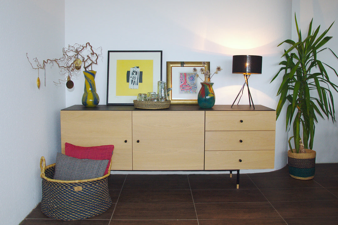 Aufbewahrungskorb Enyo (dunkelblau, natur)