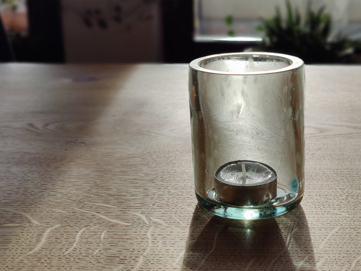 Teelichtglas mundgeblasen