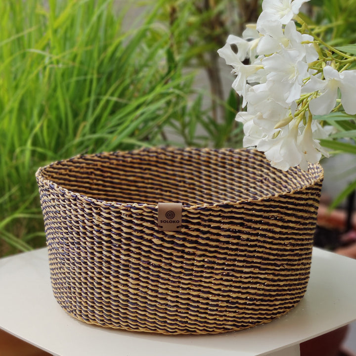 Korb Venyo hoch (blau, natur)