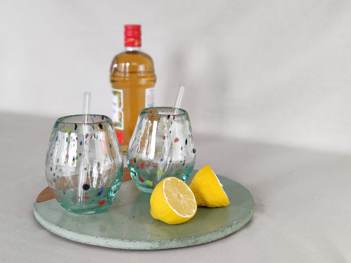 Trinkglas mundgeblasen "Oval"