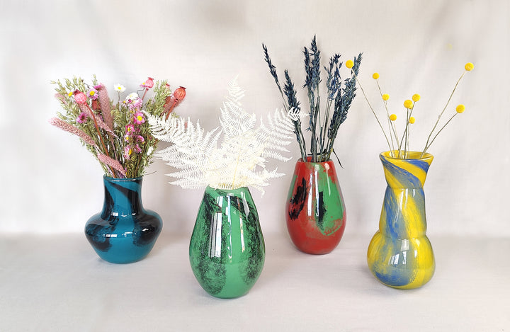 Vase Raindrop (grün, schwarz)