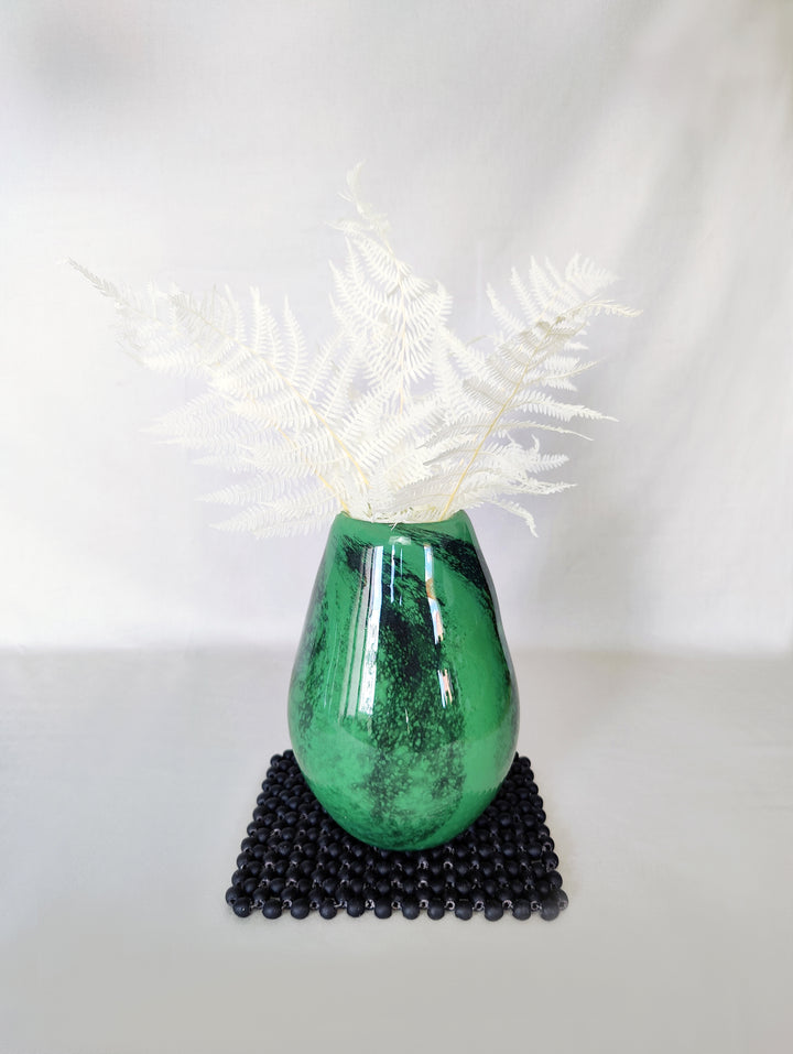 Vase Raindrop (grün, schwarz)