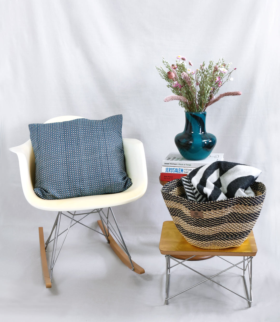 Aufbewahrungskorb Sitso (blau, natur)