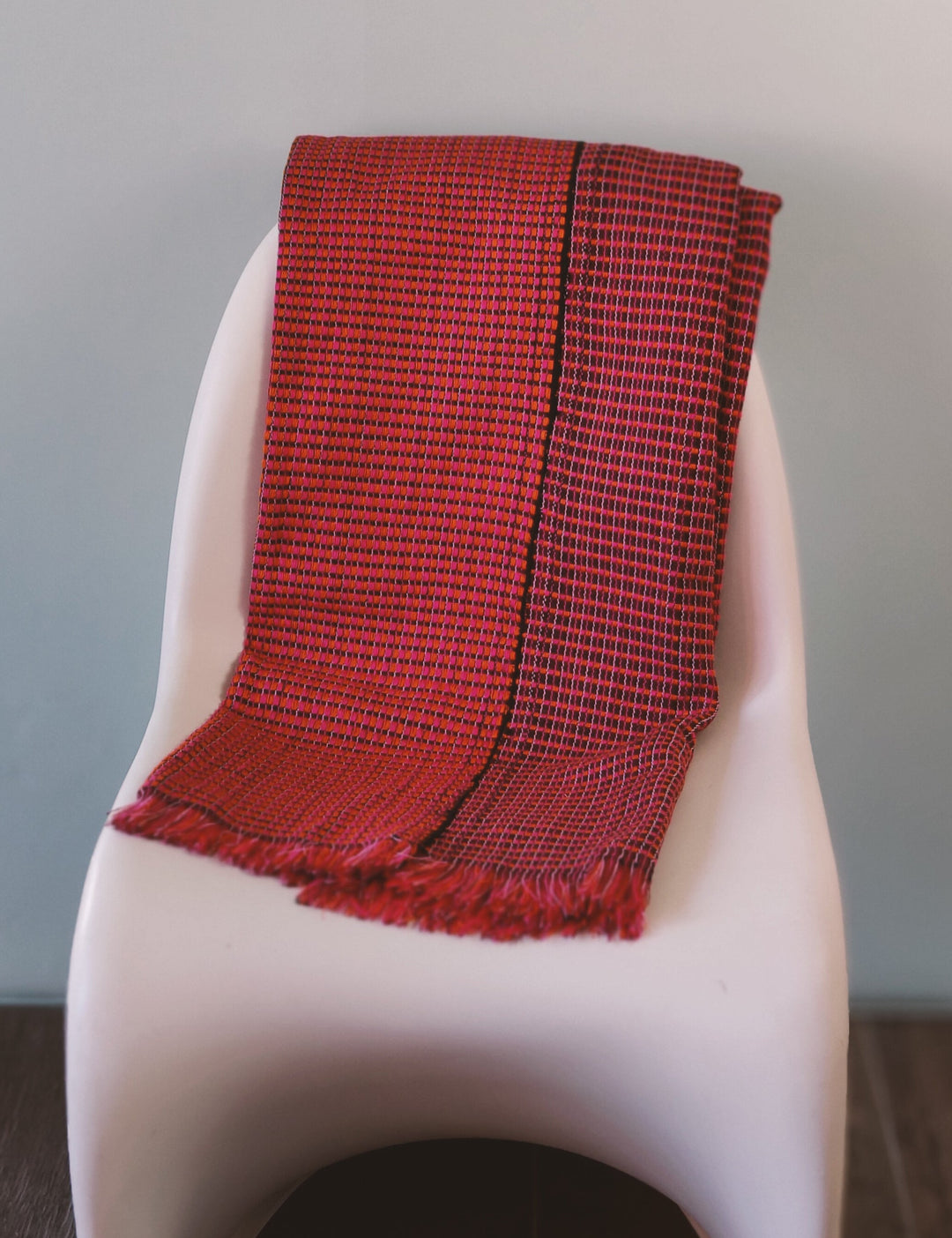 Gewebte Decke ABILITY (weinrot, pink, orange)