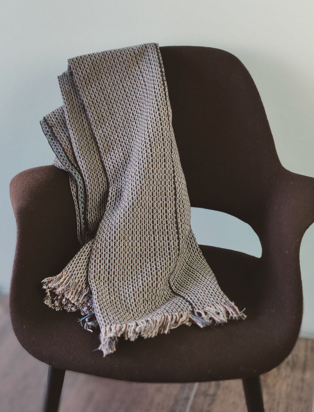 Gewebte Decke ABILITY (beige, braun, hellblau)