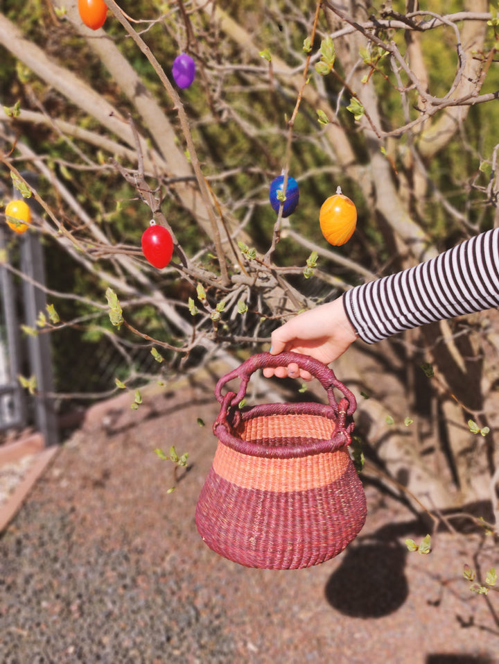 Korb Lololi (koralle hell, weinrot)