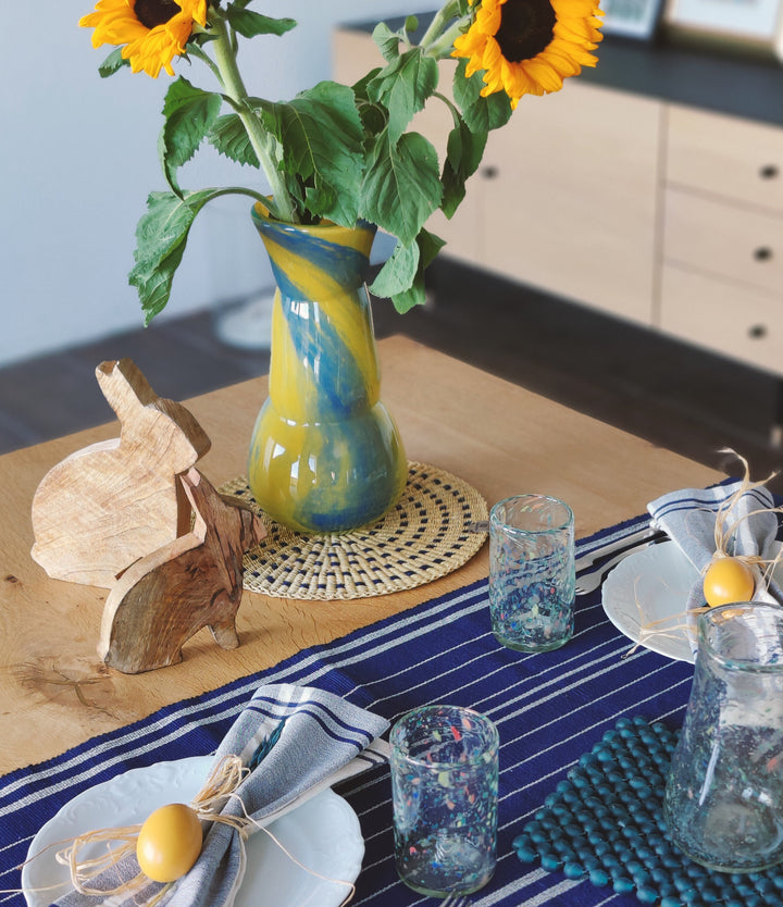 Tischset Gras "Klenami" (natur, blau kariert)