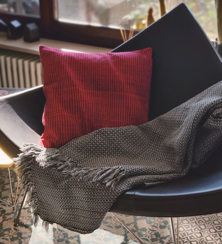 Gewebte Decke ABILITY (grau, waldgrün)