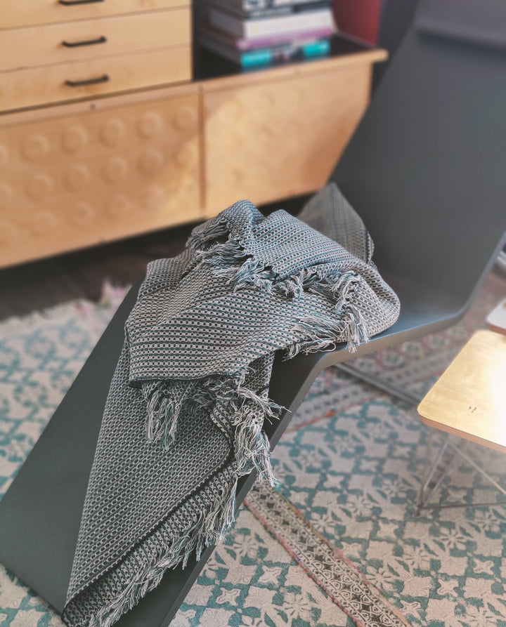 Gewebte Decke ABILITY (grau, waldgrün)