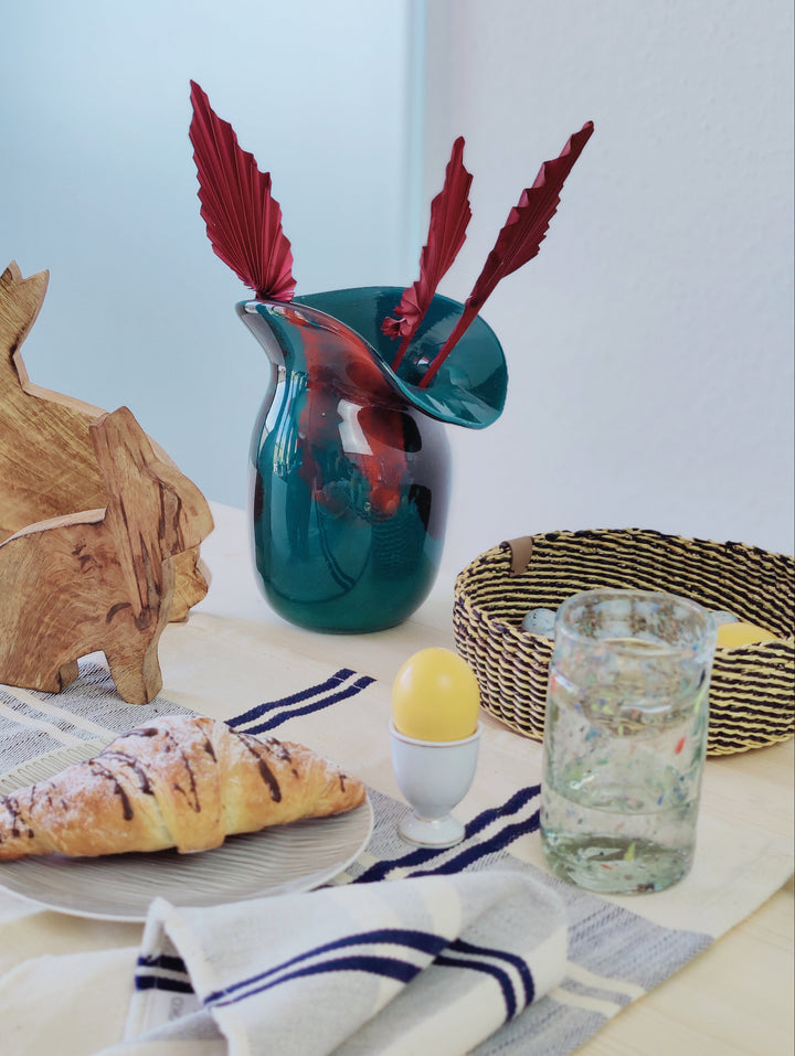 Vase Lily (blau, rot, schwarz)