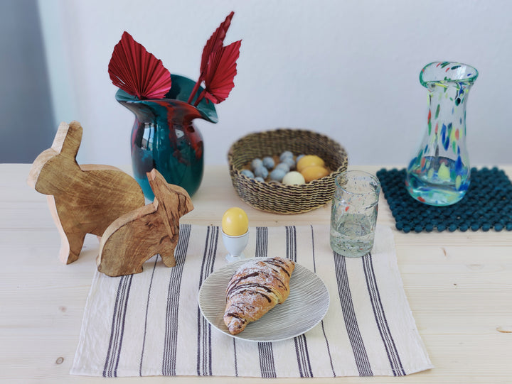 Tischuntersetzer gewebt TSIAME (naturweiß, royal blau)