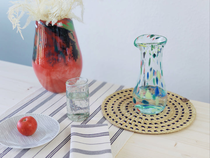 Tischset Gras "Klenami" (natur, blau kariert)