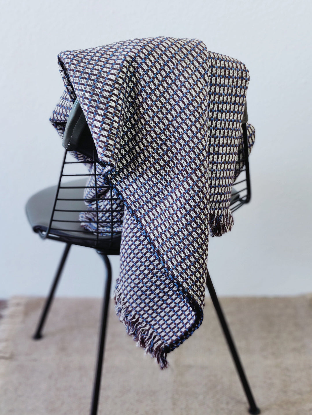 Gewebte Decke ABILITY (himmelblau, kaffeebraun, beige)