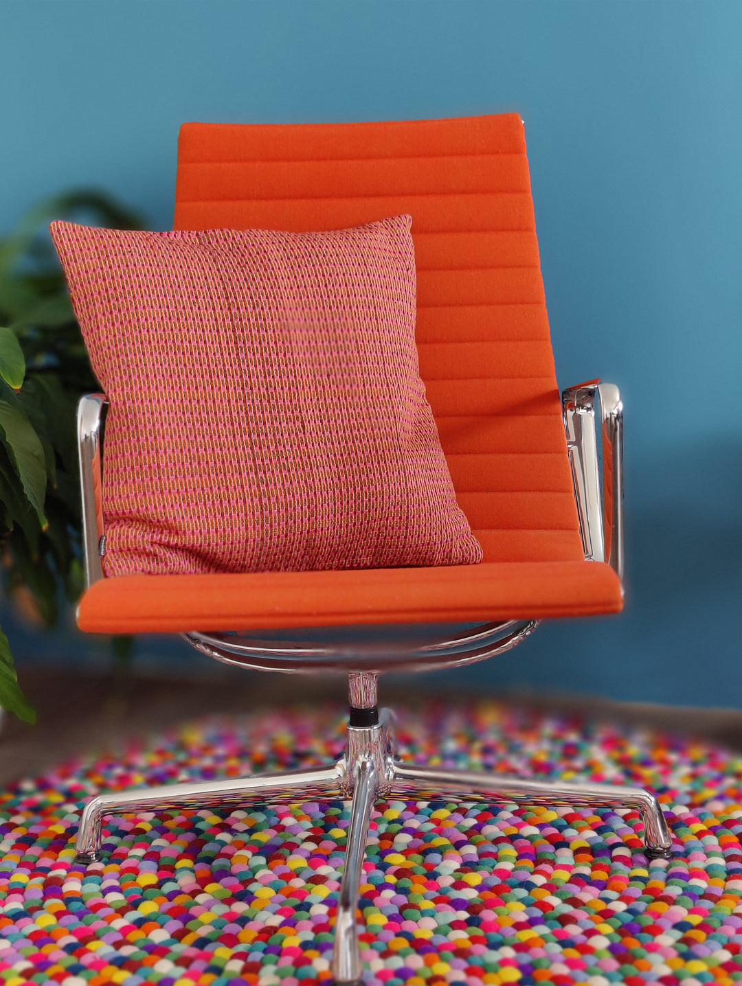 Gewebtes Kissen ABILITY (orange, rosa, weinrot Mix)