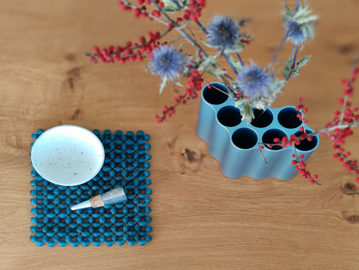 Tischmatte Glas Nunana (azurblau)