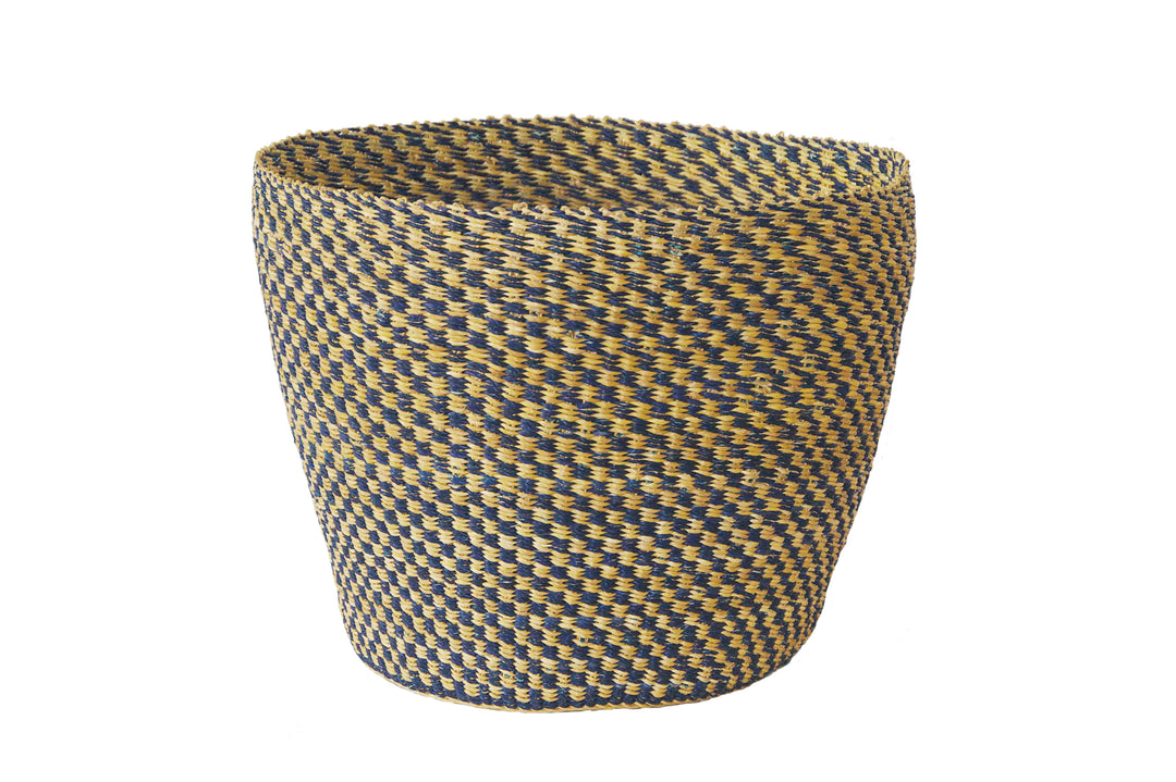 Aufbewahrungskorb Nuna (natur, blau kariert)