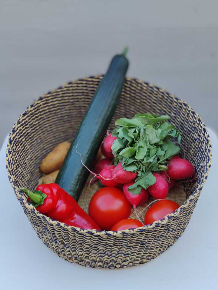 Korb Venyo hoch (blau, natur)