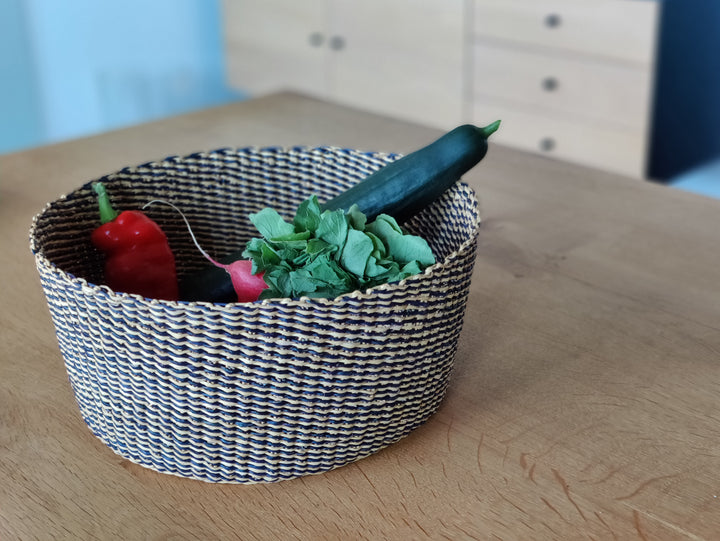 Korb Venyo hoch (blau, natur)