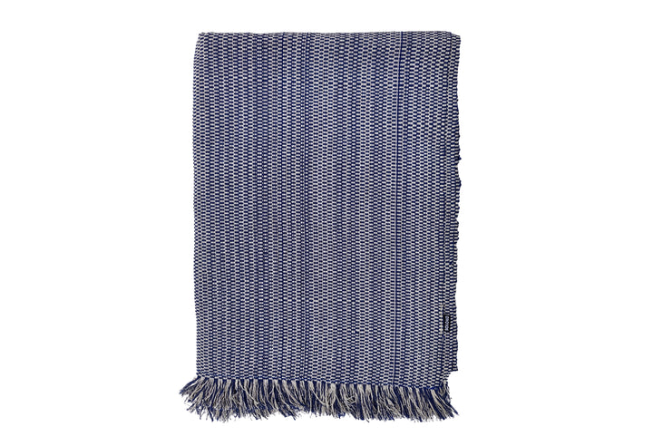 Gewebte Decke TWO IS ONE (dunkelblau, beige)