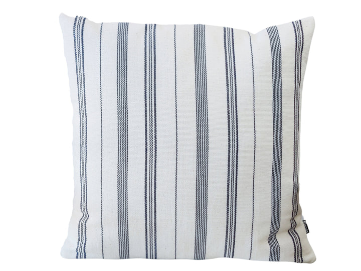 Gewebtes Kissen TSIAME (naturweiss, royalblau)