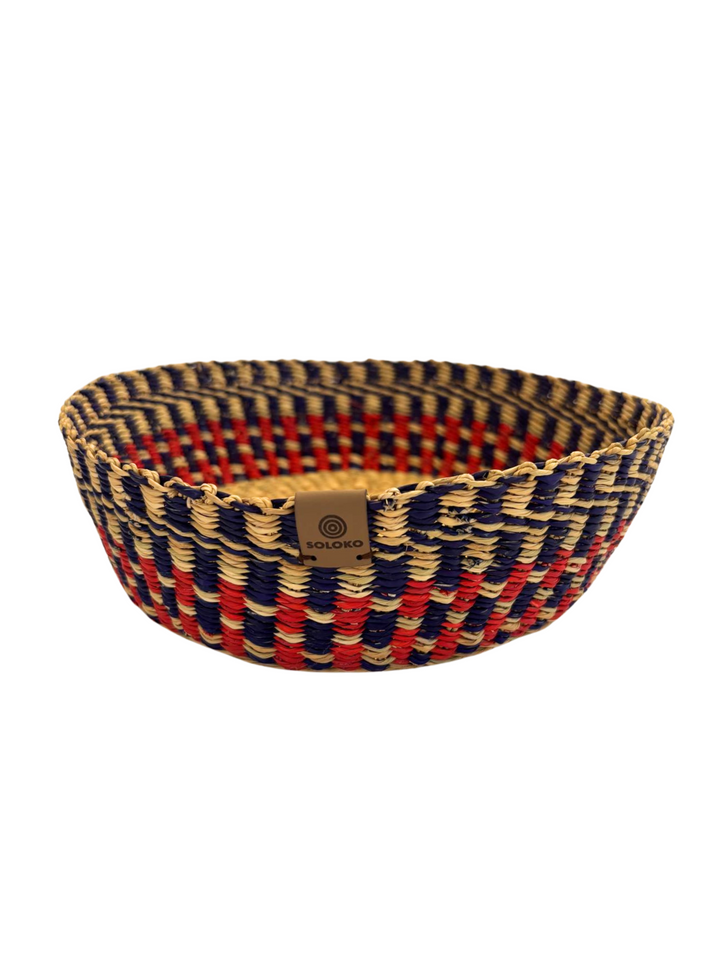 Korb Venyo niedrig & klein (dunkelblau, rot, natur)