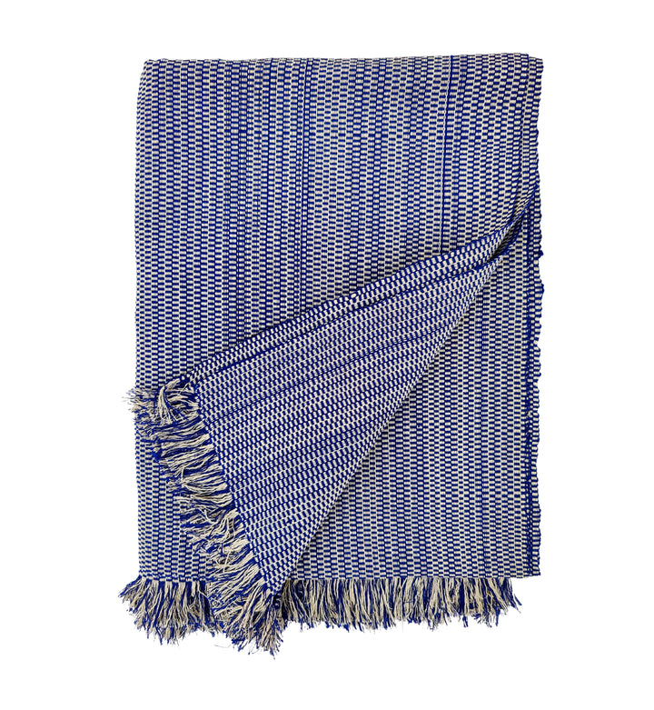 Gewebte Decke TWO IS ONE (dunkelblau, beige)