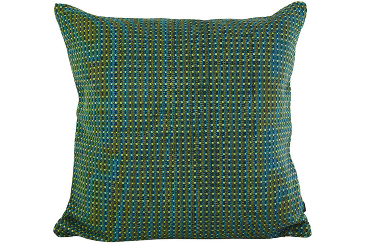 Woven cushion ABILITY (dark green, light green, turquoise)