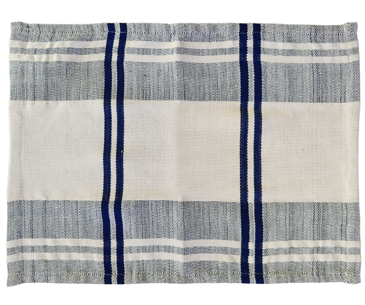 Placemat handwoven ANLOGA (off-white, royal blue)