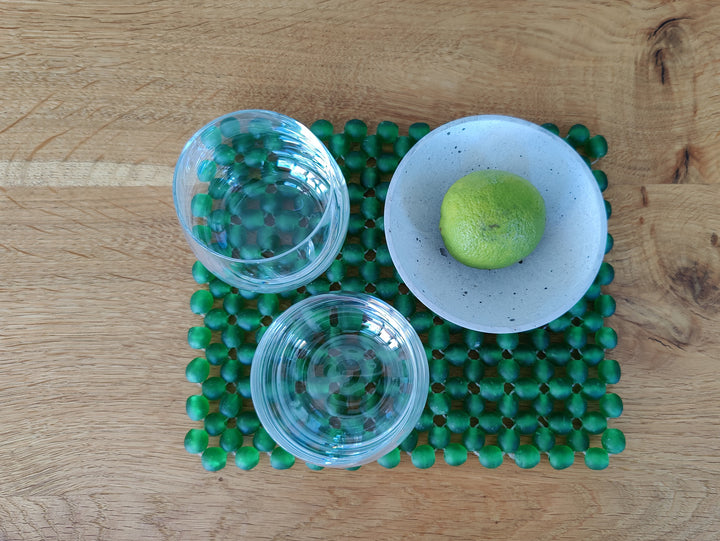 Table Mat Glass Nunana (forest green)