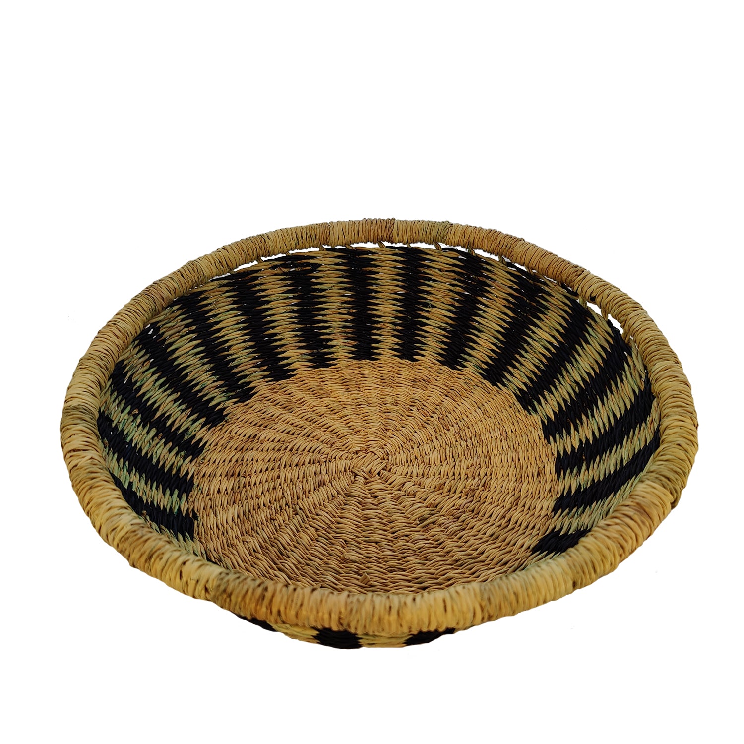 Anyo Woven Basket Bowl (natural, blue stripe) – SOLOKO
