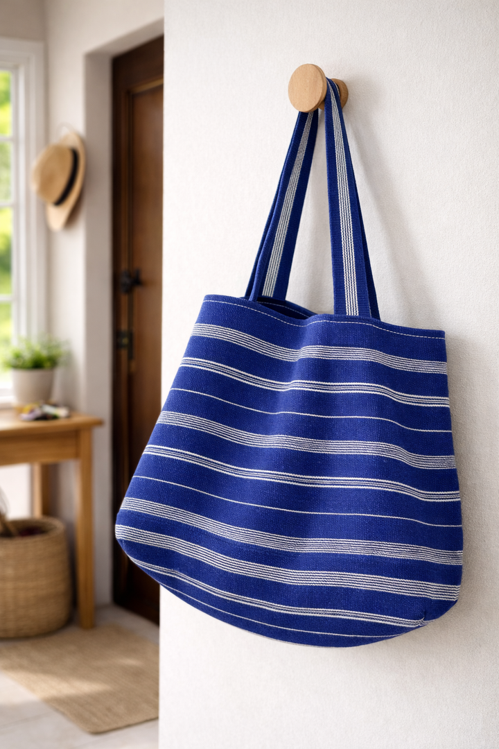 Tote Bag Baumwolle TSIAME (royalblau / beige)