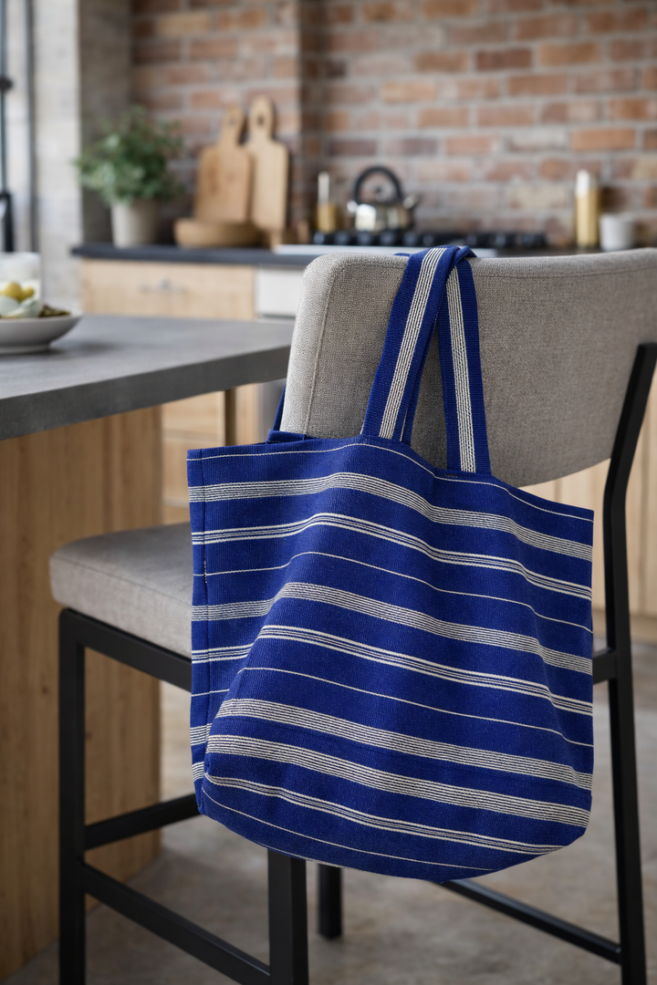 Tote Bag Baumwolle TSIAME (royalblau / beige)