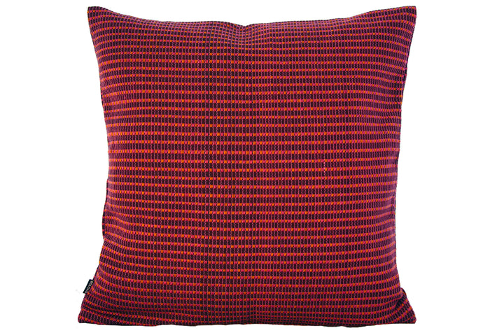 Woven cushion ABILITY (wine red, pink, orange)