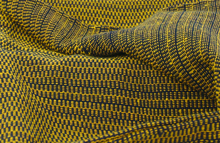 Woven cushion TWO IS ONE (yellow, dark blue)