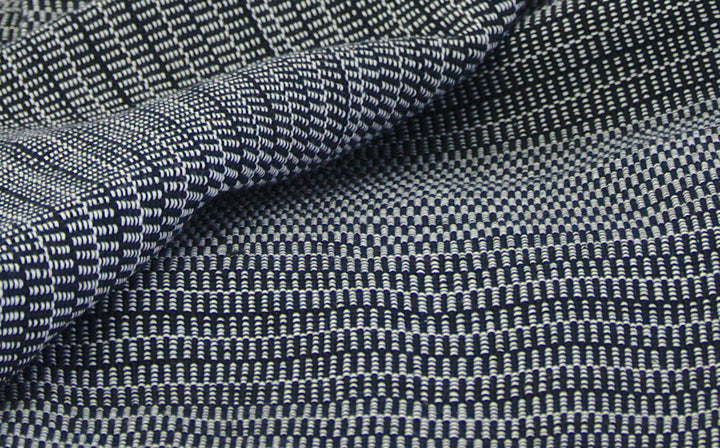 Woven cushion TWO IS ONE (dark blue, beige)