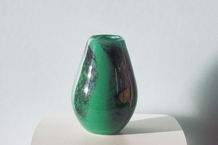 Vase Raindrop (green, black)