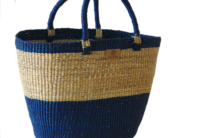 Basket bag Delali (dark blue, nature)