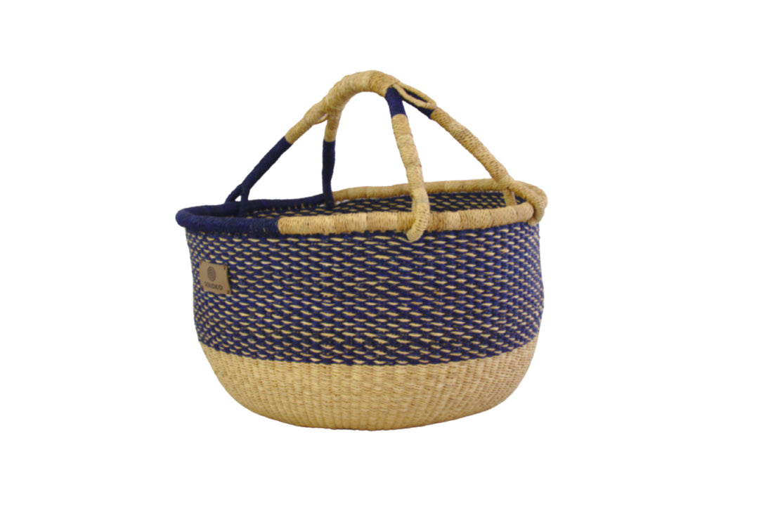 Shopping Basket Dorla (dark blue chequered, nature)