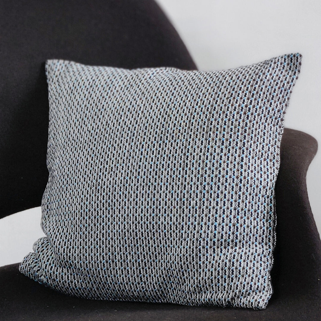 Woven cushion ABILITY (beige, brown, light blue)