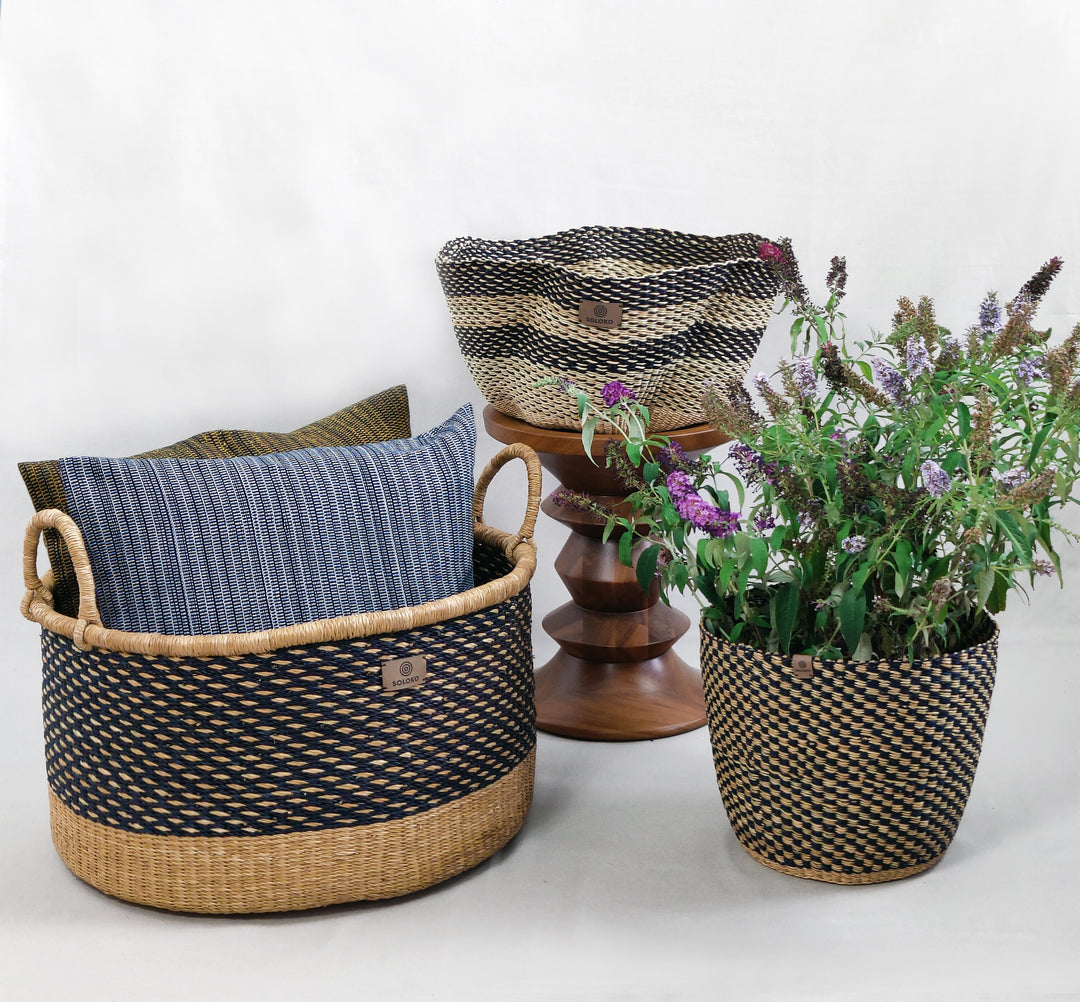 Storage basket Sitso (blue, nature)