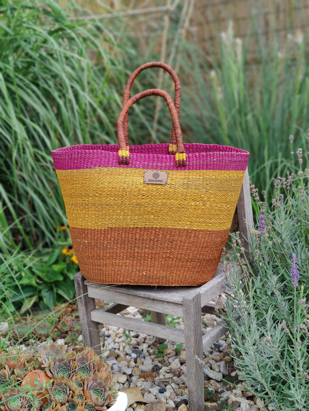 Basket bag Delali (pink, radiant yellow, amberglow)