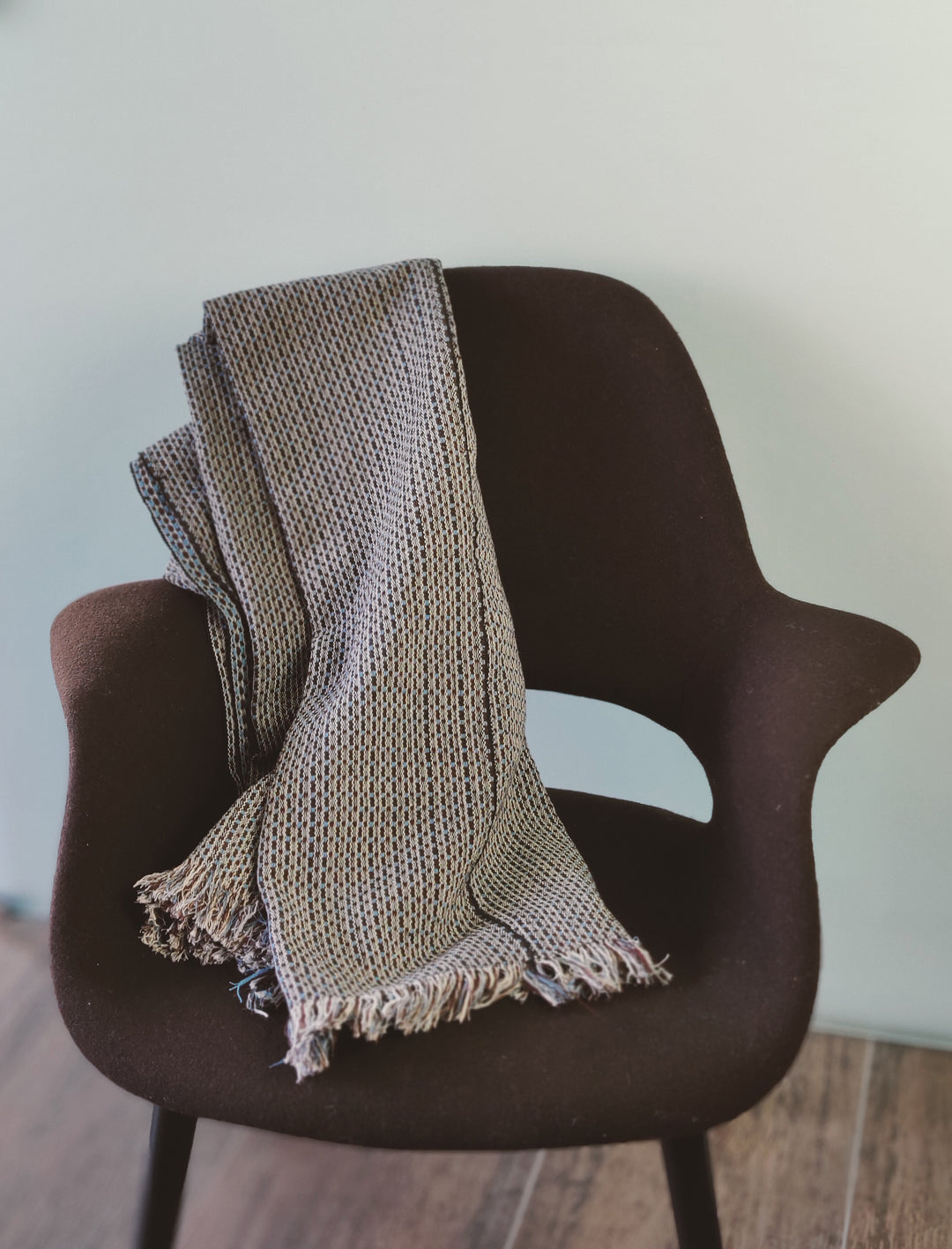 Woven Blanket ABILITY (beige, brown, lightblue)