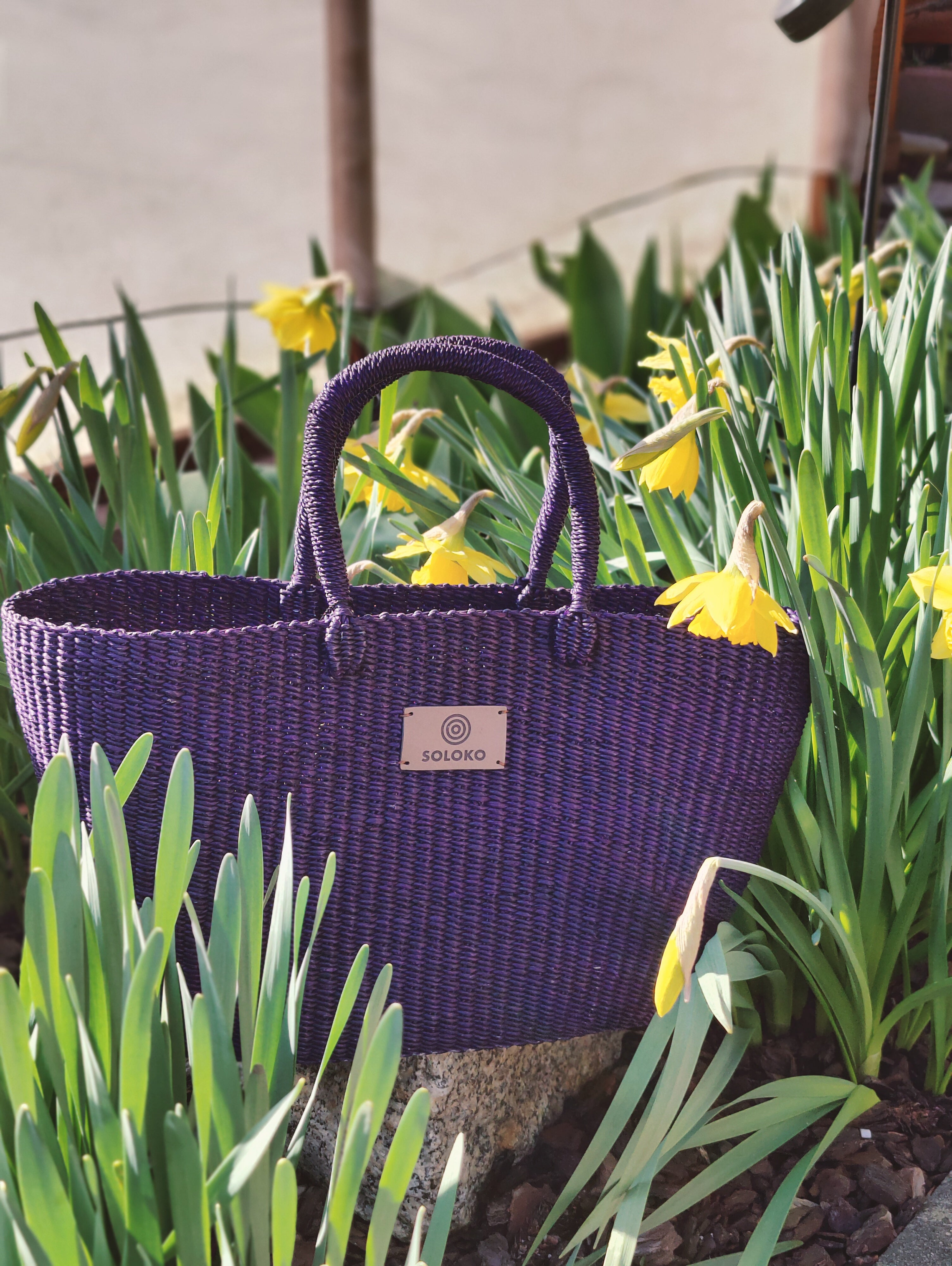 Delalili Woven Tote Bag Small (dark blue) – SOLOKO