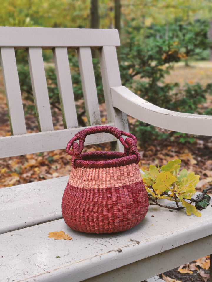 Basket Lololi (light coral, wine red)