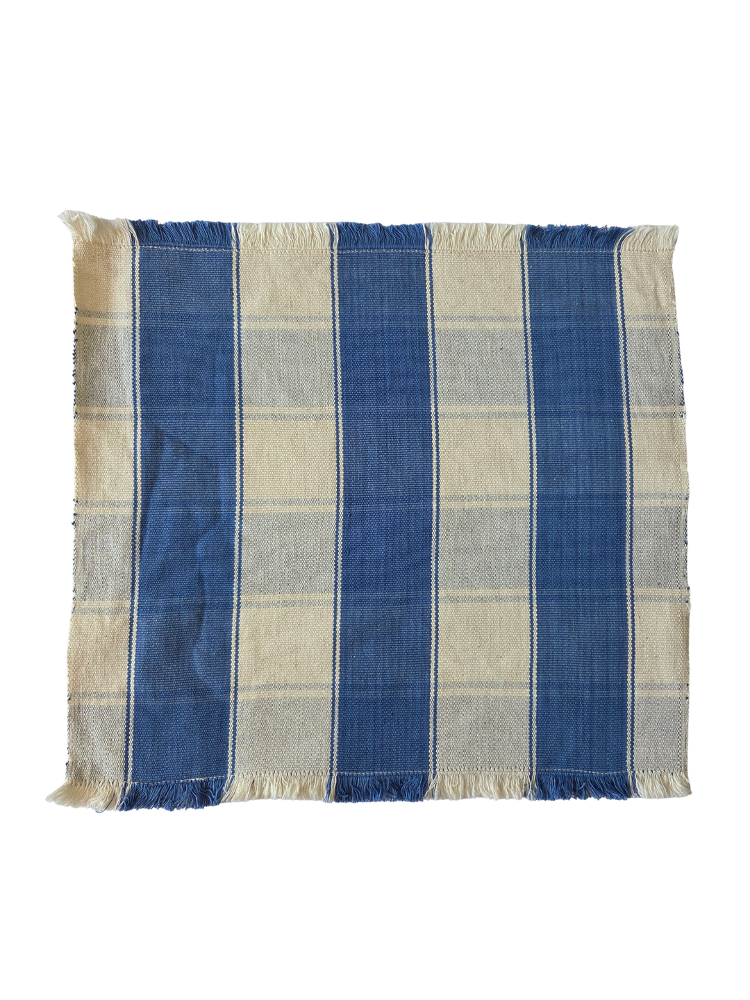 Stoffserviette gewebt KEVI (naturweiß, himmelblau) - 2er Set